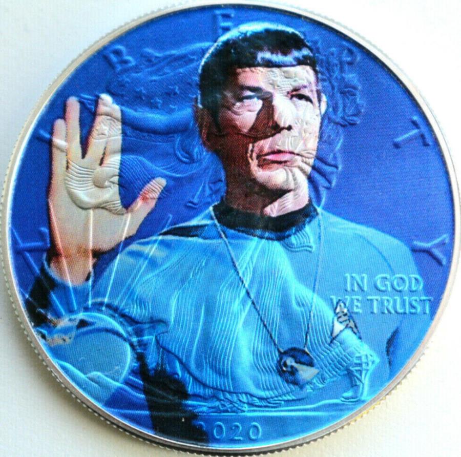 yɔi/iۏ؏tz AeB[NRC _RC [] X|bN - X^[gbNAJVo[C[O.999Vo[_[RC Spock - Star Trek American Silver Eagle .999 Silver Dollar Coin Limited Edition