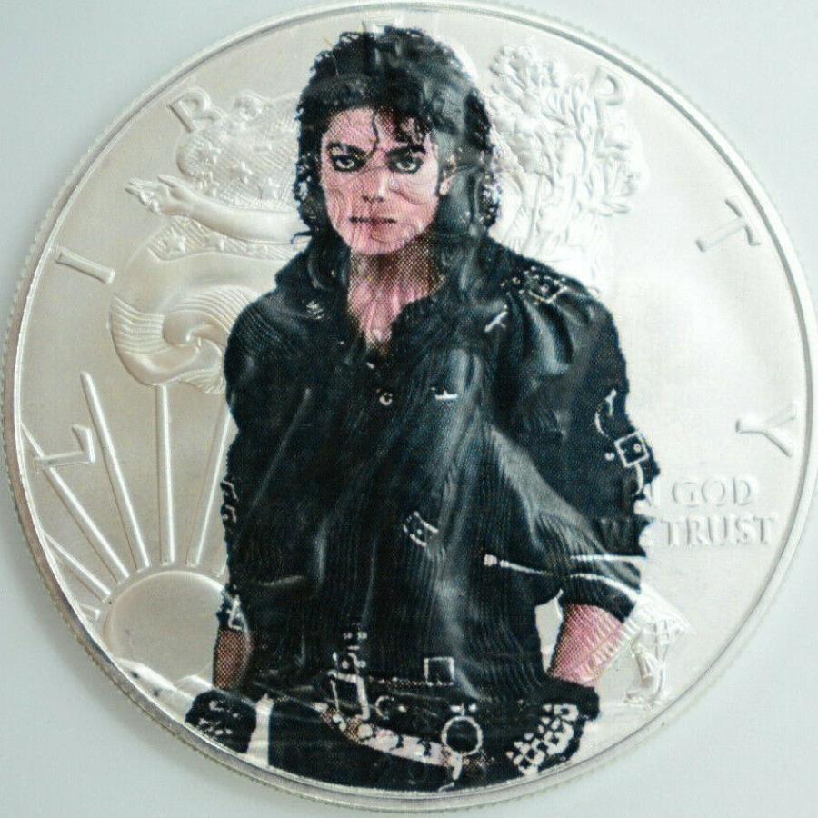 【極美品/品質保証書付】 アンティークコイン モダンコイン [送料無料] マイケルジャクソンアメリカンシルバーイーグル1オンス.999限定版ダラーコイン Michael Jackson American Silver Eagle 1oz .999 Limited Edition Dollar Coin