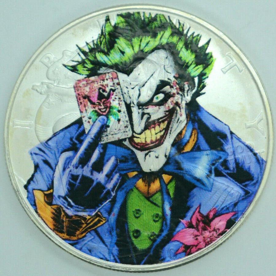 【極美品/品質保証書付】 アンティークコイン モダンコイン [送料無料] バットマン - ジョーカーアメリカンシルバーイーグル1オンス.999リミテッドエド。シルバーダラーコイン Batman - The Joker American Silver Eagle 1oz .999 Limited Ed. Silver Dollar Coin