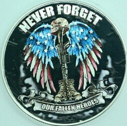 【極美品/品質保証書付】 アンティークコイン モダンコイン [送料無料] 私たちの倒れたヒーローアメリカンシルバーイーグル1オンス.999シルバーダラーコインを決して忘れないでください Never Forget Our Fallen Heroes American Silver Eagle 1oz .999 Silver Dollar Coin