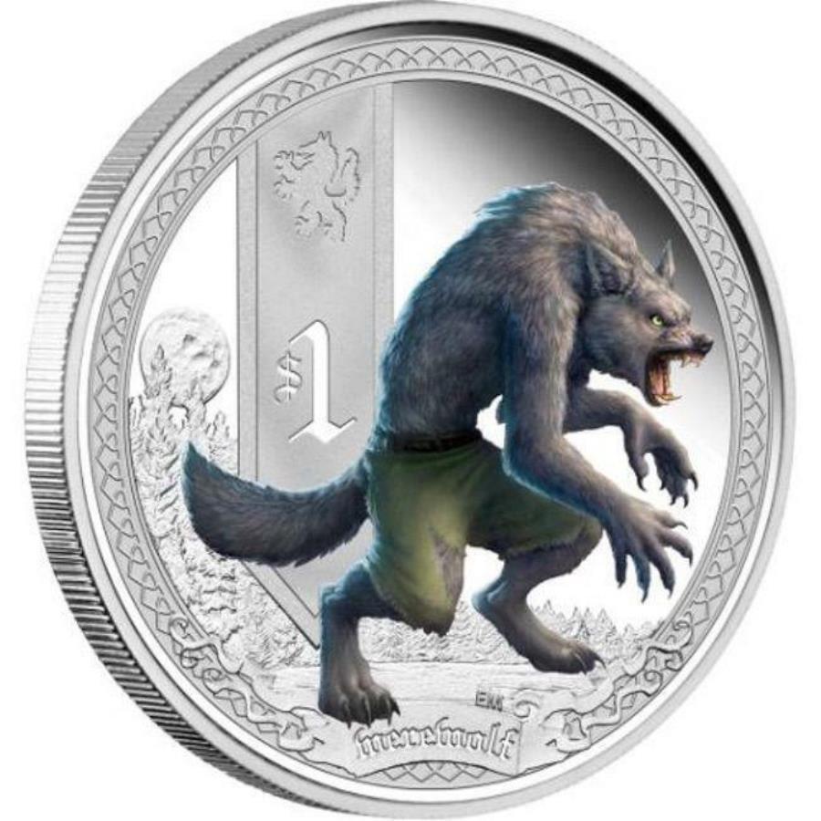 ڶ/ʼݾڽա ƥ 󥳥 [̵] 2013äʪ - ϵ1󥹥Сץ롼ե 2013 Mythical Creatures - Werewolf 1oz Silver Proof Coin