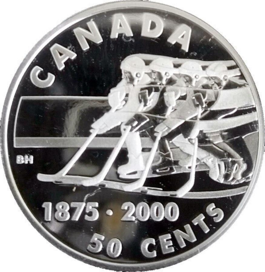 yɔi/iۏ؏tz AeB[NRC _RC [] 2000Ji_X|[c50ZgzbP[ - ŏɘ^ꂽQ[ - X^[OVo[ 2000 Canada Sports 50 cent Hockey - First recorded game - Sterling silver