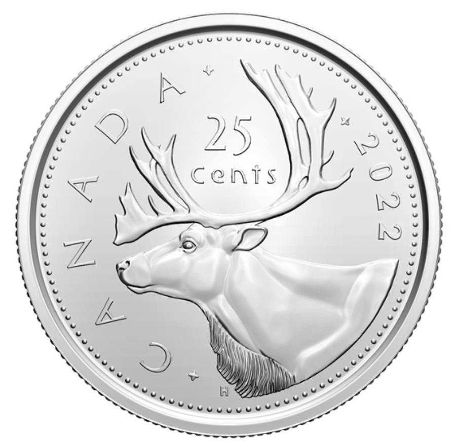 yɔi/iۏ؏tz AeB[NRC _RC [] 2022Ji_25ZgJu[NH[^[uAgzFRMt@[XgXgCN[ 2022 Canada 25 cent Caribou quarter brilliant uncirculated frm first strike roll