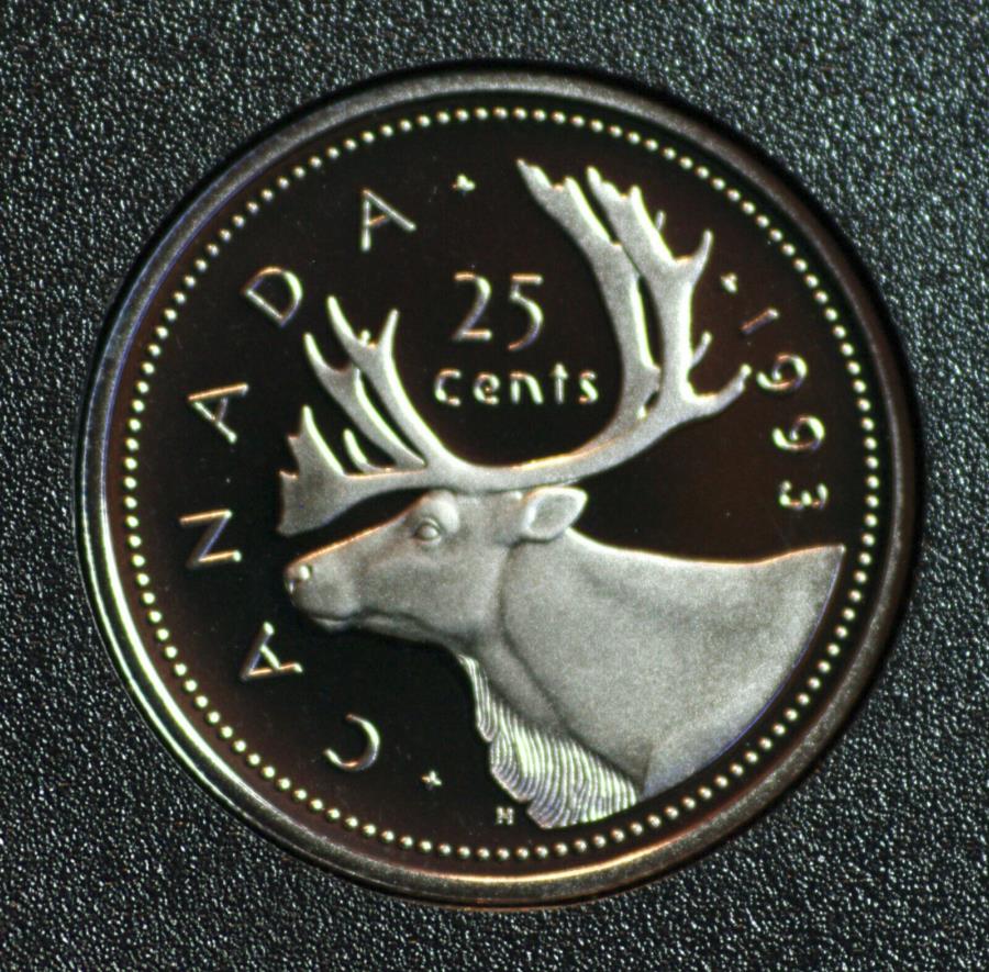  アンティークコイン モダンコイン  1993カナダクラシックビーバーデザインプルーフ仕上げセットから25セント-Cupronickel 1993 Canada Classic Beaver design proof finish 25 cent from set - cupronickel