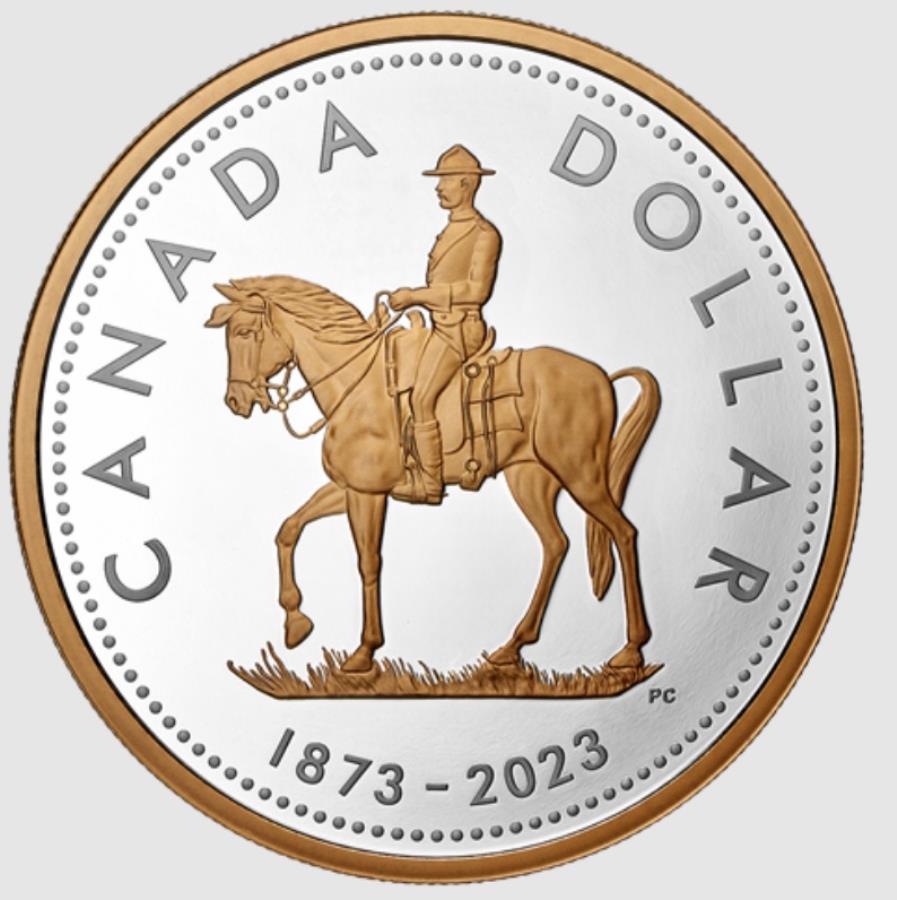 yɔi/iۏ؏tz AeB[NRC _RC [] 2023Ji_RCMP 150NLO$ 1XVꂽVo[_[2IXȋ 2023 Canada RCMP 150th anniversary $1 Renewed Silver Dollar 2 oz pure silver