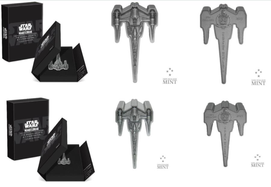 ڶ/ʼݾڽա ƥ 󥳥 [̵] 2023 - ޥꥢN -1ե1 + 3󥹥С 2023 Star Wars - The Mandalorian's N-1 Starfighter 1oz + 3oz Silver Shaped Coin