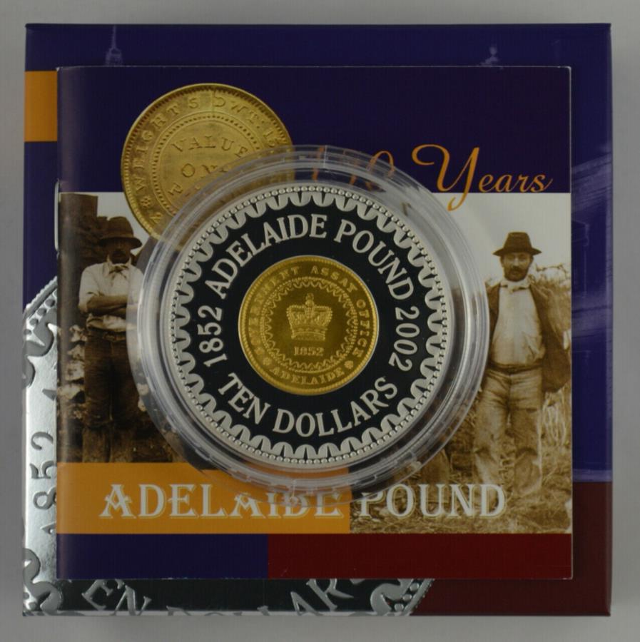 ڶ/ʼݾڽա ƥ 󥳥 [̵] ȥꥢ-2002-С$ 10ץ롼ե-1852ǥ졼ɥݥ Australia - 2002 - Silver Gilt $10 Proof Coin - 1852 Adelaide Pound