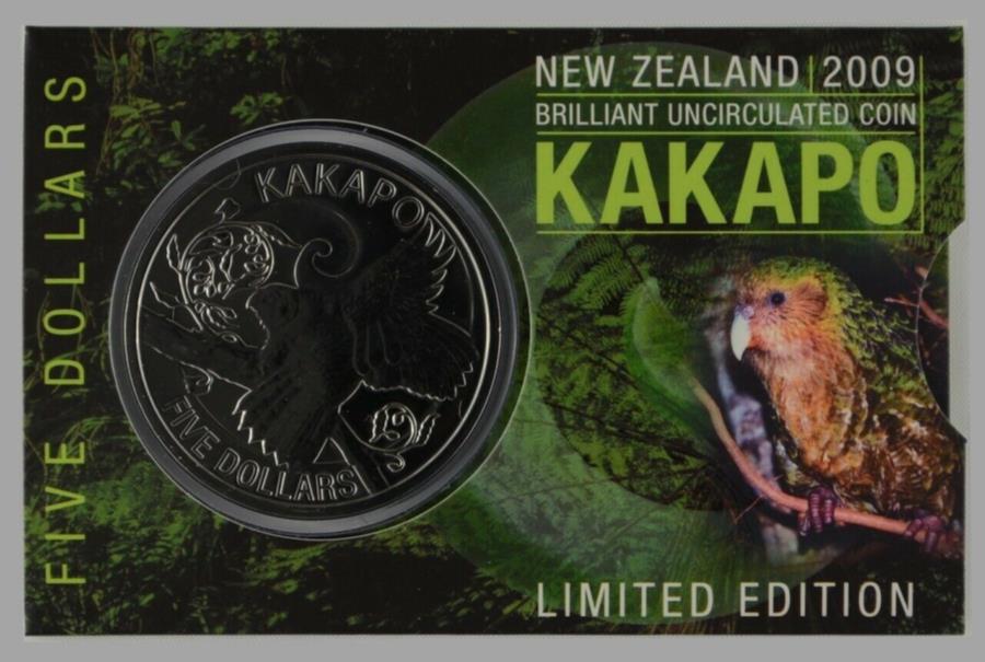  アンティークコイン モダンコイン  ニュージーランド-2009- $ 5未循環コイン-Kakapo New Zealand - 2009 - $5 Uncirculated Coin - Kakapo