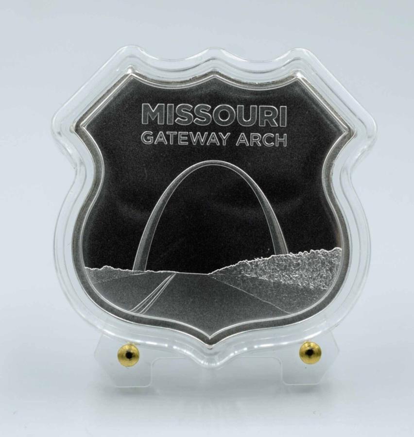 yɔi/iۏ؏tz AeB[NRC _RC [] U.S.A-[g66~Y[BQ[gEFCA[`1IXVo[V[h U.S.A - Route 66 Missouri Gateway Arch 1 oz Silver Shield