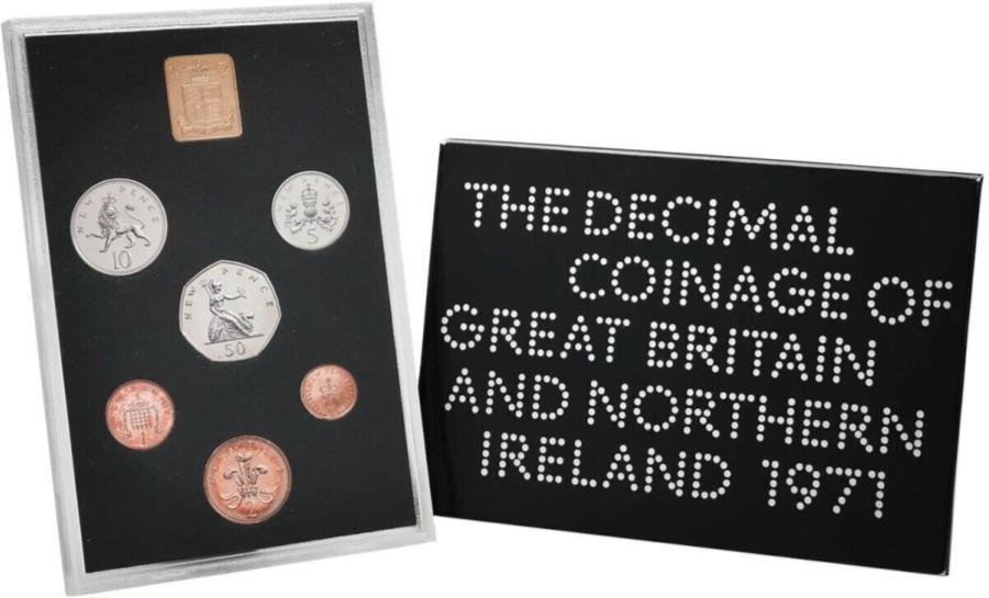 【極美品/品質保証書付】 アンティークコイン モダンコイン [送料無料] イギリスと北アイルランドの10進数1971コインセット The Decimal Coinage of Great Britain and Northern Ireland 1971 Coin Set