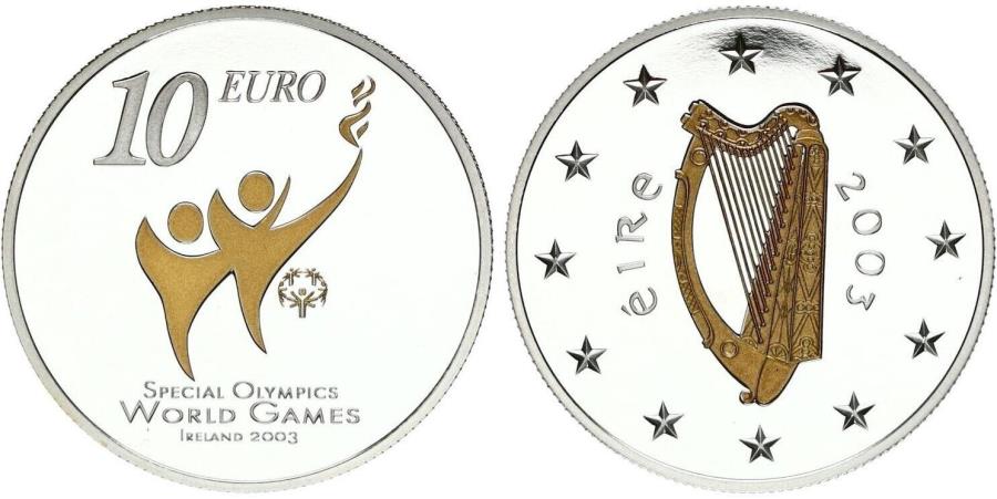 yɔi/iۏ؏tz AeB[NRC _RC [] ACh10[2003XyVIsbNX[hQ[Vo[RC Ireland 10 Euro 2003 Special Olympics World Games silver coin
