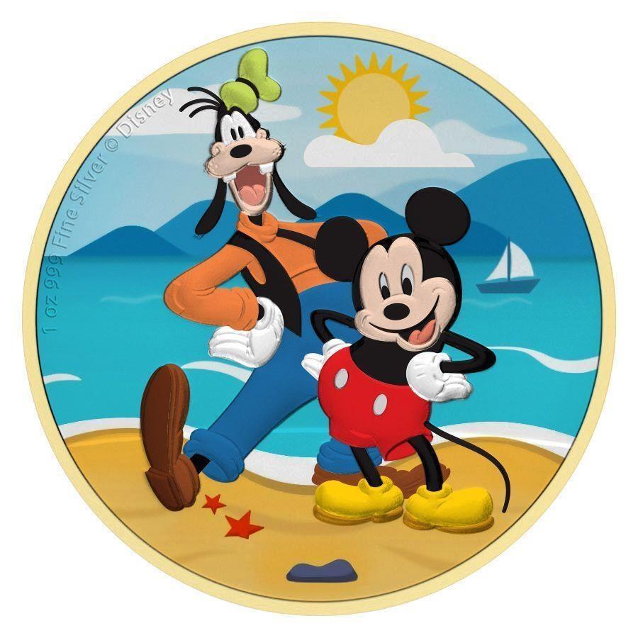 ڶ/ʼݾڽա ƥ 󥳥 [̵] 2021˥塼$ 2ǥˡ - ߥåեӡ1󥹥С - 2021 Niue Islands $2 Disney - Mickey &Goofy Beach 1 Oz Silver Coin-