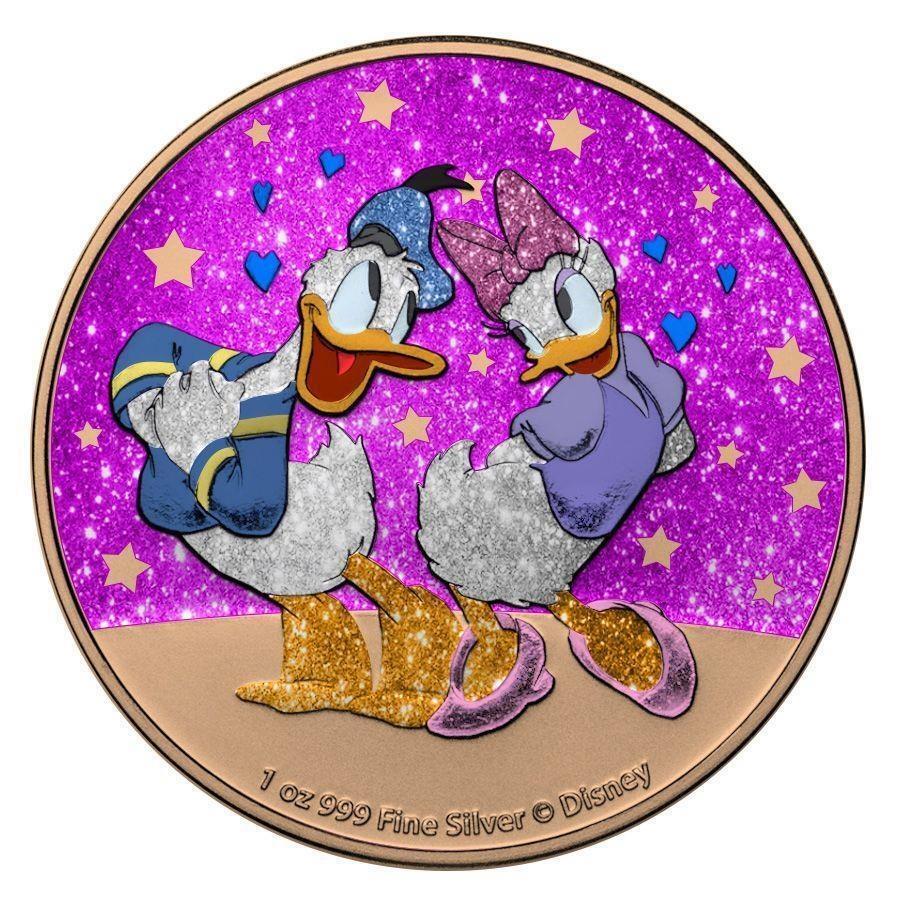 ڶ/ʼݾڽա ƥ 󥳥 [̵] 2021˥塼$ 2ǥˡ - ɥʥɡǥåԥ1󥹥С - 2021 Niue Island $2 Disney - Donald &Daisy Glitter Pink 1 Oz Silver Coin-