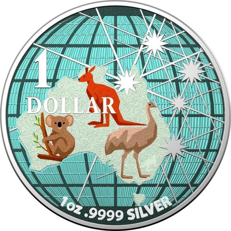 yɔi/iۏ؏tz AeB[NRC _RC [] 2020NI[XgA$ 1-̋̉ -  - 1IX̋RC - 2020 Australia $1 - Beneath the Southern Skies - Animals - 1oz Silver Coin-