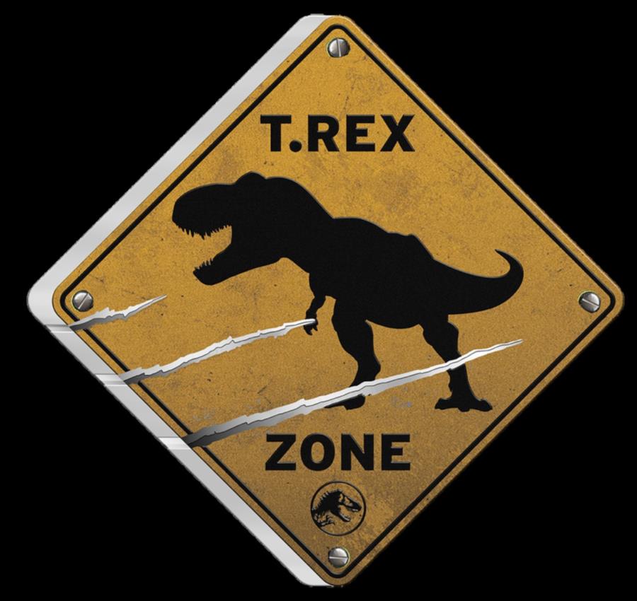 【極美品/品質保証書付】 アンティークコイン モダンコイン [送料無料] 2022 2オンスのジュラシックワールドドミニオンシルバーT.Rexゾーンサイン型コイン 2022 2oz Jurassic World Dominion Silver T.Rex Zone Sign Shaped Coin