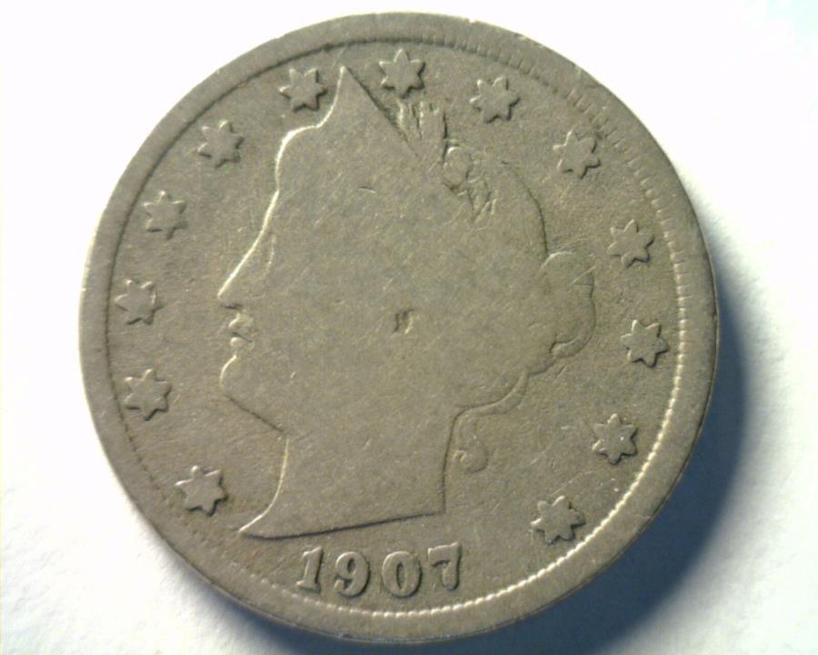 yɔi/iۏ؏tz AeB[NRC _RC [] 1907 Liberty Nickel GoodG bobs Coins Fast 99c̏ȏׂfGȃIWiRC 1907 LIBERTY NICKEL GOOD G NICE ORIGINAL COIN FROM BOBS COINS FAST 99c SHIPMENT
