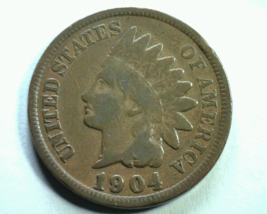 yɔi/iۏ؏tz AeB[NRC _RC [] 1904 S1 904/904iejCh̃Zgyj[Obh/ɗǂG/VGfGȃIWiRC 1904 S1 904/904 (e) INDIAN CENT PENNY GOOD / VERY GOOD G/VG NICE ORIGINAL COIN