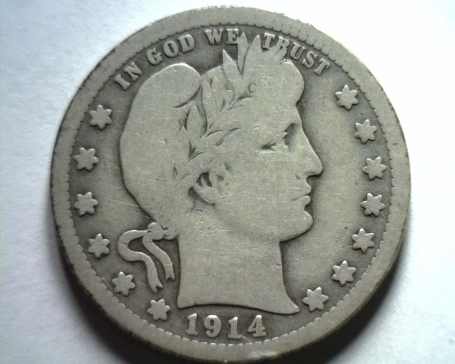 yɔi/iۏ؏tz AeB[NRC _RC [] 1914o[o[NH[^[_[Obh /ɗǂG / VGfGȃIWiRC{uRC 1914 BARBER QUARTER DOLLAR GOOD / VERY GOOD G/VG NICE ORIGINAL COIN BOBS COINS