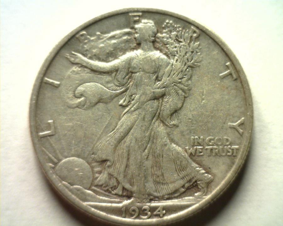 yɔi/iۏ؏tz AeB[NRC _RC [] 1934-S_u_C̕\soeBn[tGNXgt@CXFɍׂEF 1934-S DOUBLE DIE OBVERSE WALKING LIBERTY HALF EXTRA FINE XF EXTREMELY FINE EF