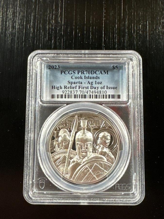 yɔi/iۏ؏tz AeB[NRC _RC [] 2023NbNAChXp^nC[tVo[RCPCGS PR70DCAM 2023 Cook Islands Sparta High Relief Silver Coin PCGS PR70DCAM First Day Issue