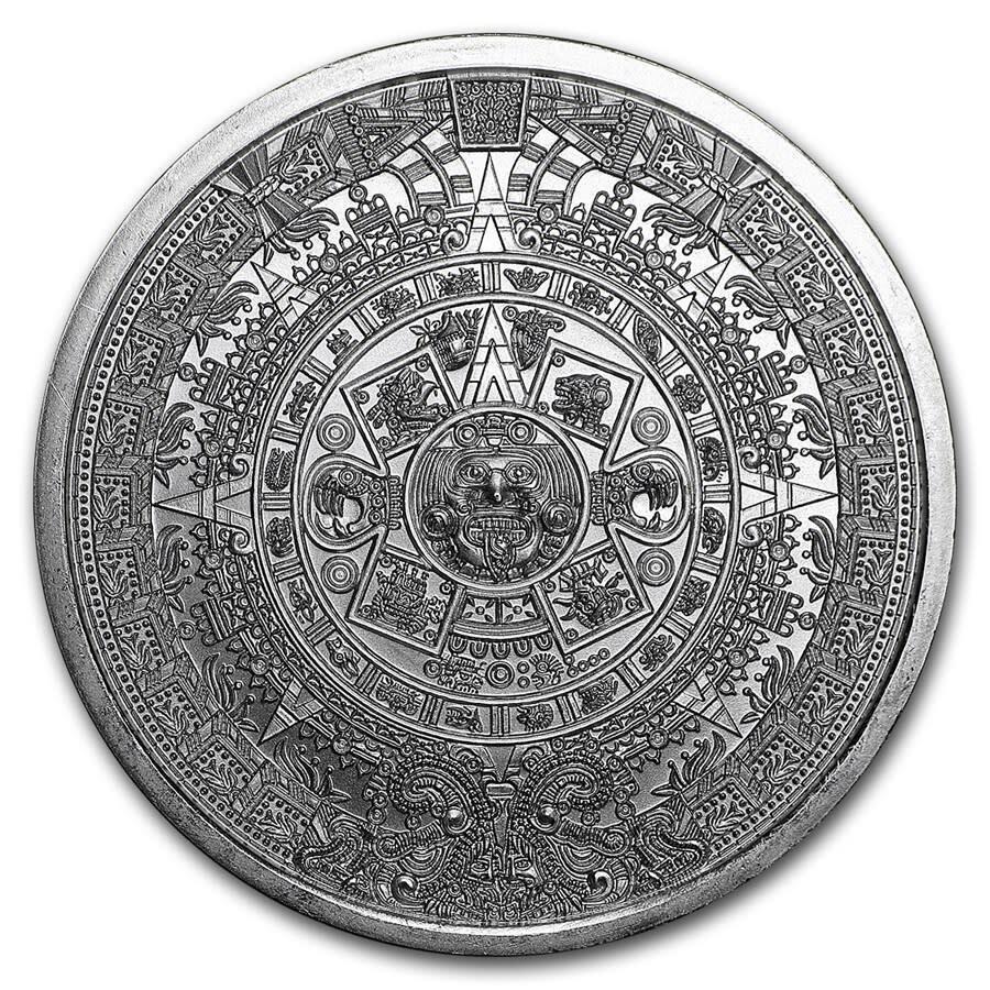 yɔi/iۏ؏tz AeB[NRC _RC [] Vo[-1IXAXeJJ_[Eh Silver - 1 oz Aztec Calendar Round