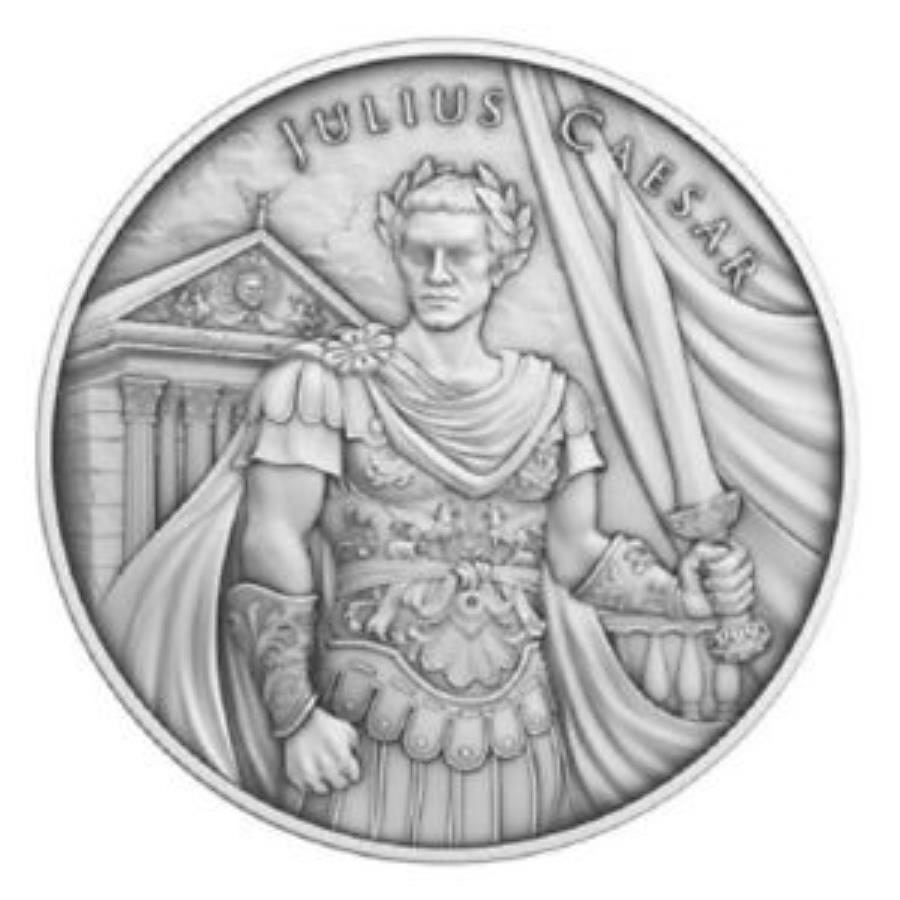  アンティークコイン モダンコイン  シルバー1オンス伝説の戦士：ジュリアスシーザーラウンドBU Silver 1 oz Legendary Warriors: Julius Caesar Round BU