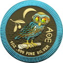 2020 niue $ 2アテナイアンフクロウ - スペースブルー-1オンスシルバーコイン +スワロフスキークリスタル - 2020 Niue $2 Athenian Owl - Space Blue - 1 Oz Silver Coin + Swarovski Crystal-