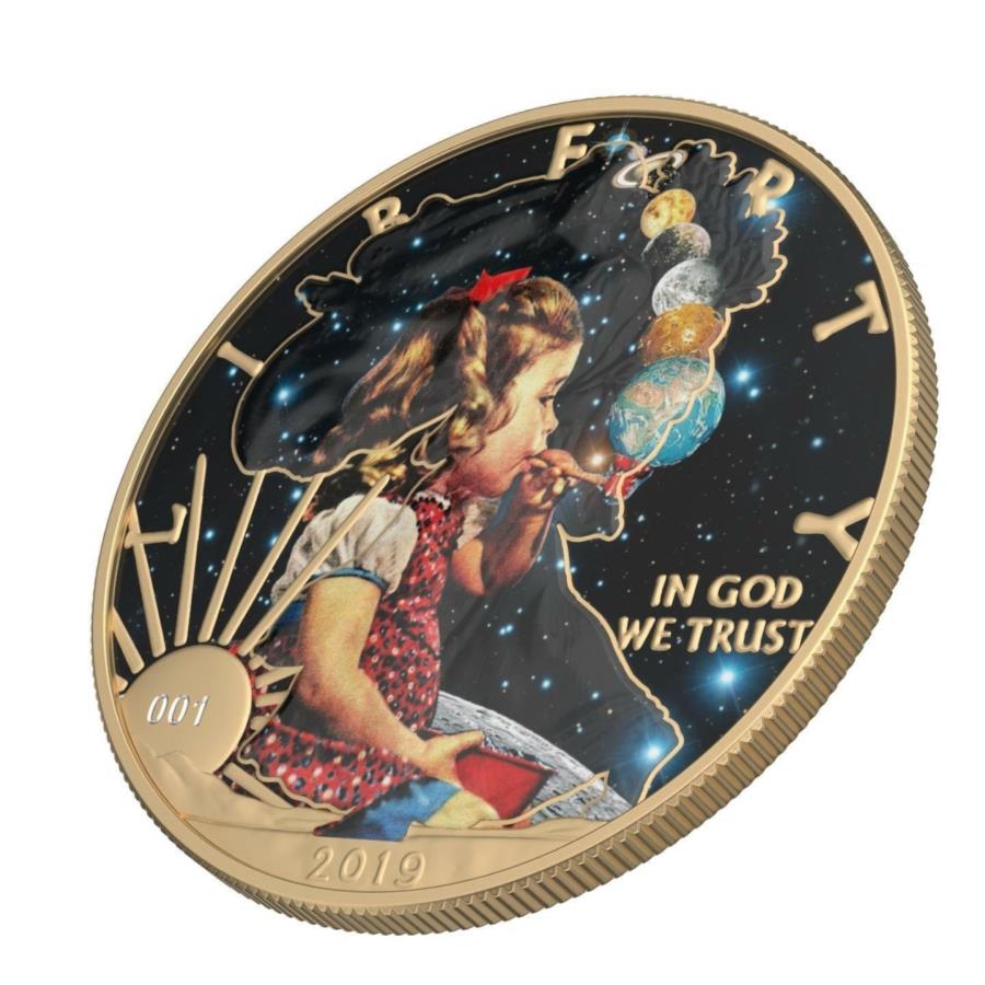 yɔi/iۏ؏tz AeB[NRC _RC [] 2019 USA $ 1NVbNSF-Fi-Bubble Planets 1oz Silver Coin with the Patent- 2019 USA $1 Classic Sci-Fi - Bubble Planets 1oz Silver Coin with the Patent-