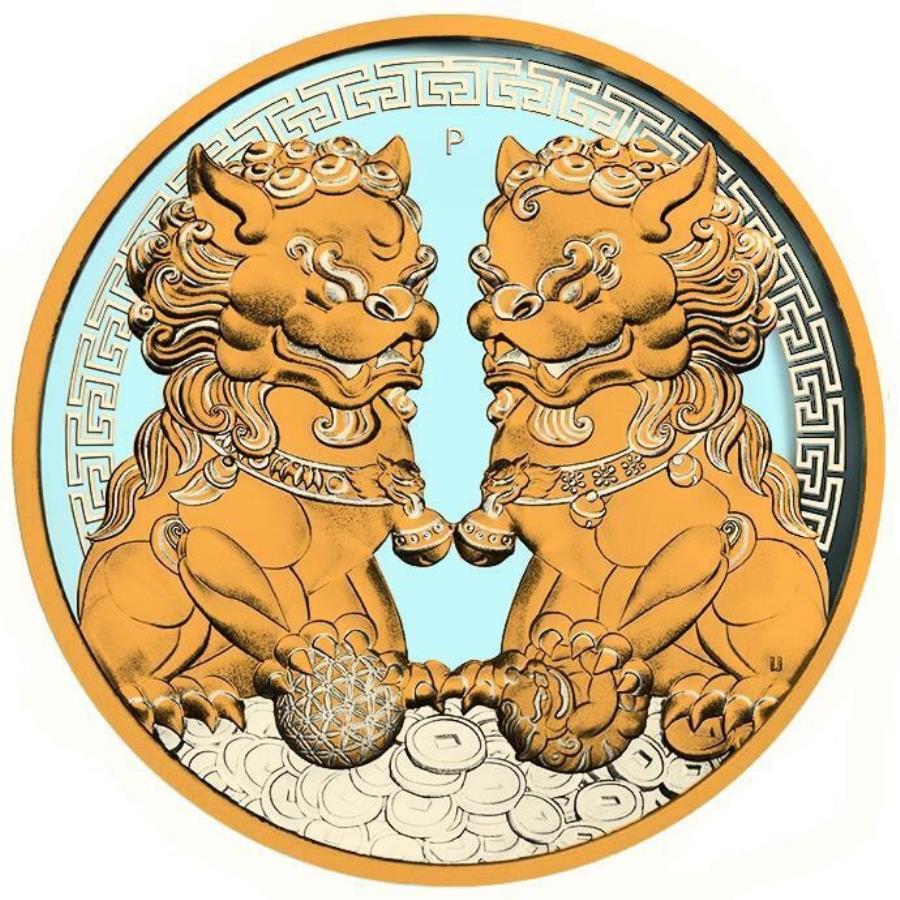 ڶ/ʼݾڽա ƥ 󥳥 [̵] 2020ǯȥꥢ$ 1-ǥ饤󥺥ԥ -  - 1󥹥С - 2020 Australia $1 - Guardian Lions Pixiu - Turquoise &Yellow - 1oz Silver Coin-