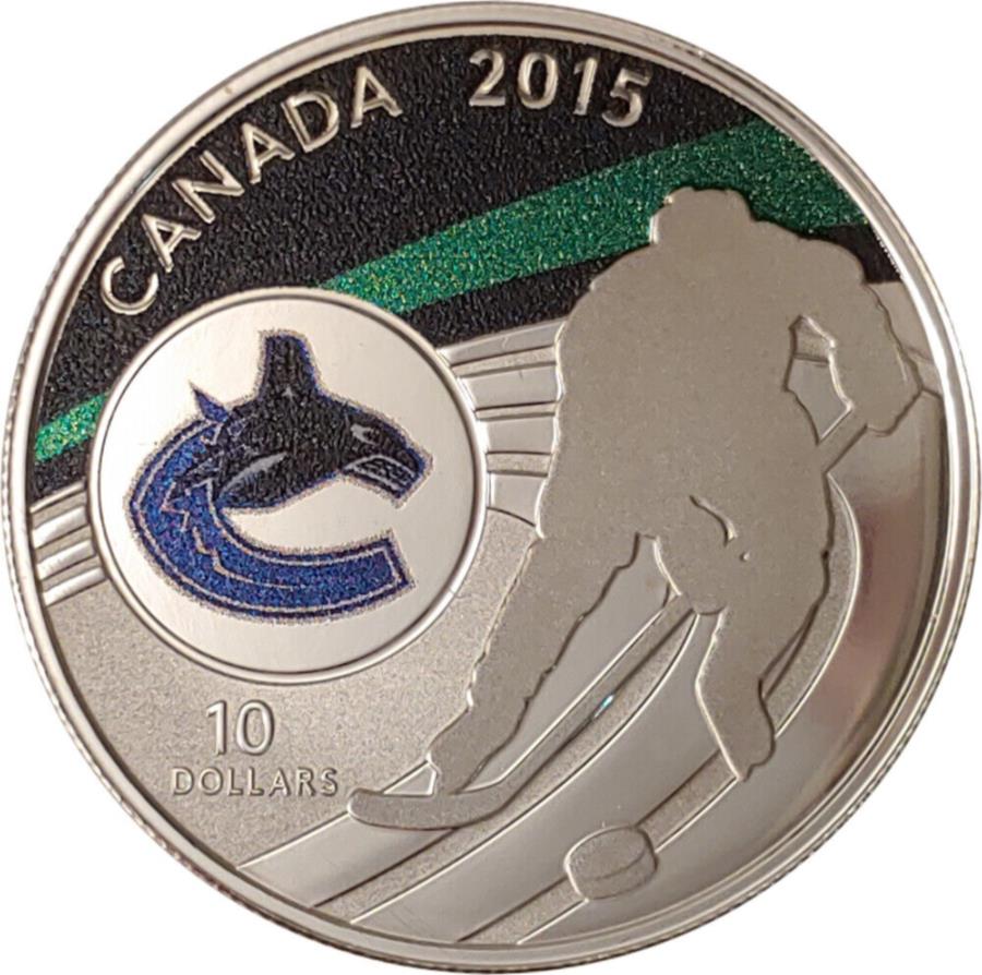【極美品/品質保証書付】 アンティークコイン モダンコイン [送料無料] 2015カナダ$ 10高級シルバーコイン - バンクーバーカナックス 2015 Canada $10 Fine Silver Coin - Vancouver Canucks