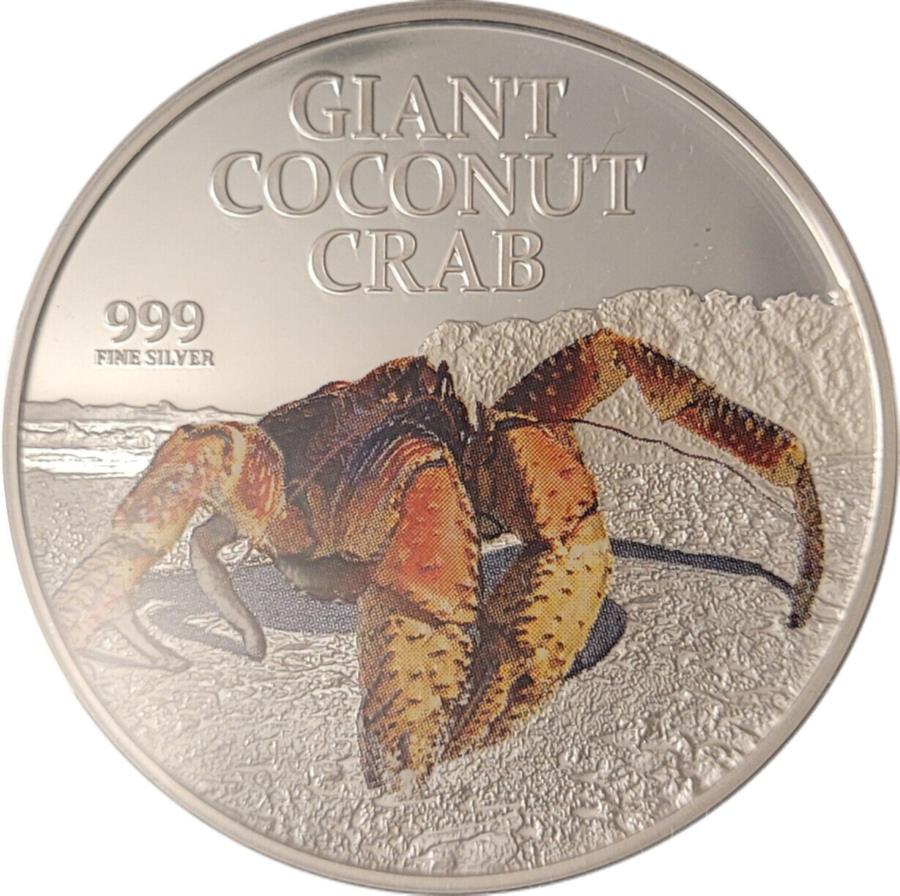 【極美品/品質保証書付】 アンティークコイン モダンコイン [送料無料] 2013ピットケアンアイランド$ 2高級シルバーコイン - 巨大なココナッツカニ 2013 Pitcairn Island $2 Fine Silver Coin - Giant Coconut Crab