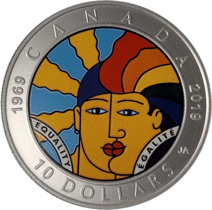 yɔi/iۏ؏tz AeB[NRC _RC [] 2019Ji_$ 10t@CVo[RC -  2019 Canada $10 Fine Silver Coin - EQUALITY