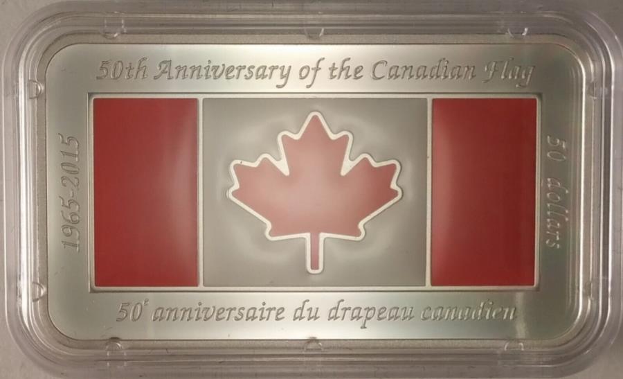【極美品/品質保証書付】 アンティークコイン モダンコイン [送料無料] 2015カナダ$ 50高級シルバーコイン - カナダ旗の50周年記念 2015 Canada $50 Fine Silver Coin - 50th Anniversary of t…