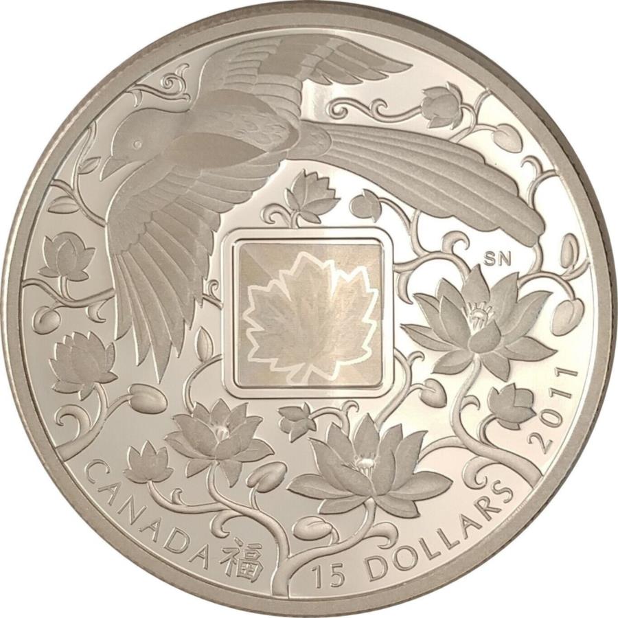 yɔi/iۏ؏tz AeB[NRC _RC [] 2011Ji_$ 15Vo[RC - [vIunbs[ 2011 Canada $15 Fine Silver Coin - Maple of Happiness