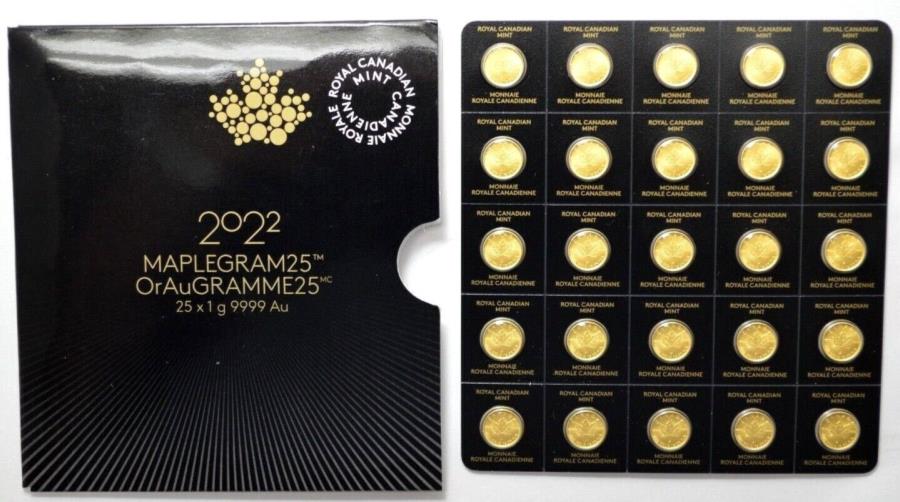 yɔi/iۏ؏tz AeB[NRC _RC [] 2023 25 x 1gJi_S[hCv50ZgRC9999ׂ[vO25 2023 25 x 1g Canadian Gold Maples 50 cents Coin 9999 Fine Maplegram25 In Assay