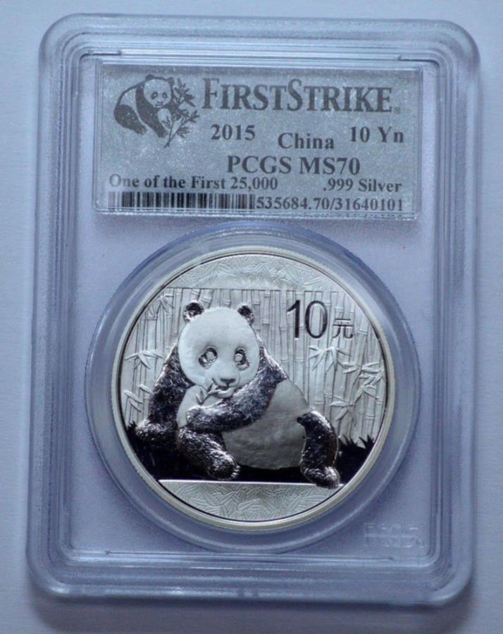 ڶ/ʼݾڽա ƥ 󥳥 [̵] 2015 China 10 YN 999 Silver Panda PCGS MS70 First Strikeʺǽ25,0001ġˡ 2015 China 10 Yn 999 Silver Panda PCGS MS70 First Strike (One of First 25,000)!