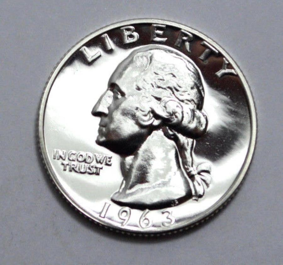 ڶ/ʼݾڽա ƥ 󥳥 [̵] MS/UNC 1963-Pץ롼US亮ȥ90󥷥С25c MS/UNC 1963-P PROOF US Washington 90% SILVER Quarter . COIN , 25c