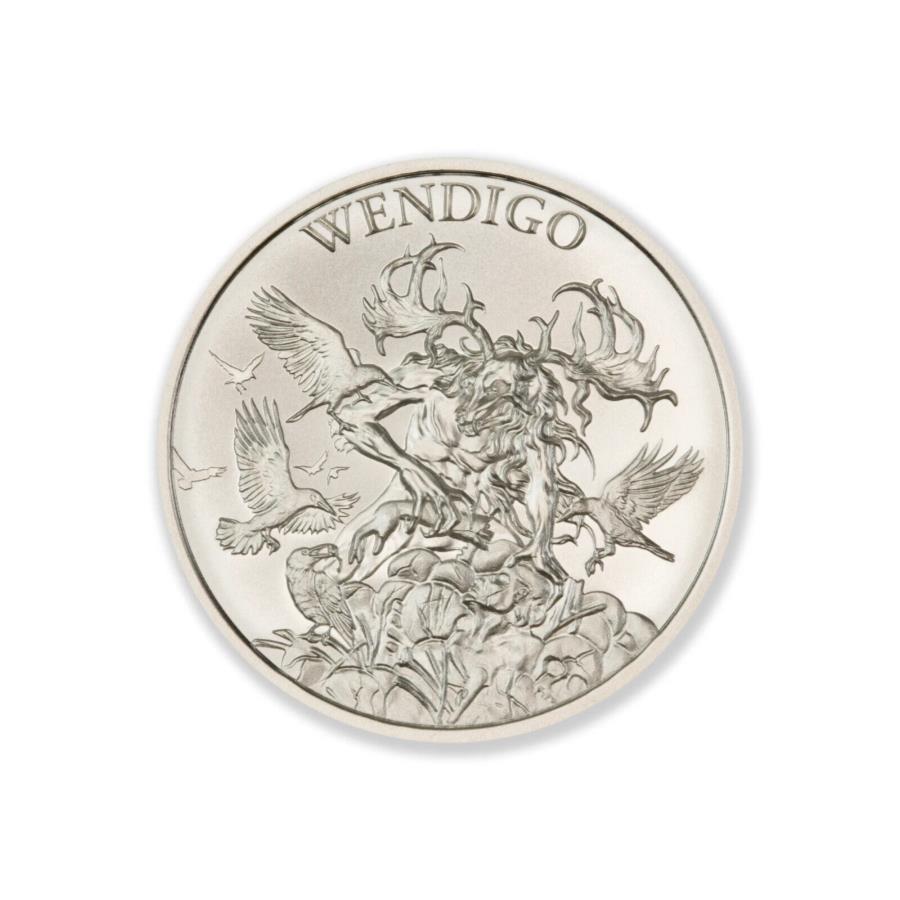  アンティークコイン モダンコイン  Wendigo 1 oz .999 Fine Silver Round Bu Intaglio Cryptozoologyシリーズ - 在庫！ Wendigo 1 oz .999 Fine Silver Round BU Intaglio Cryptozoology Series - IN STOCK!