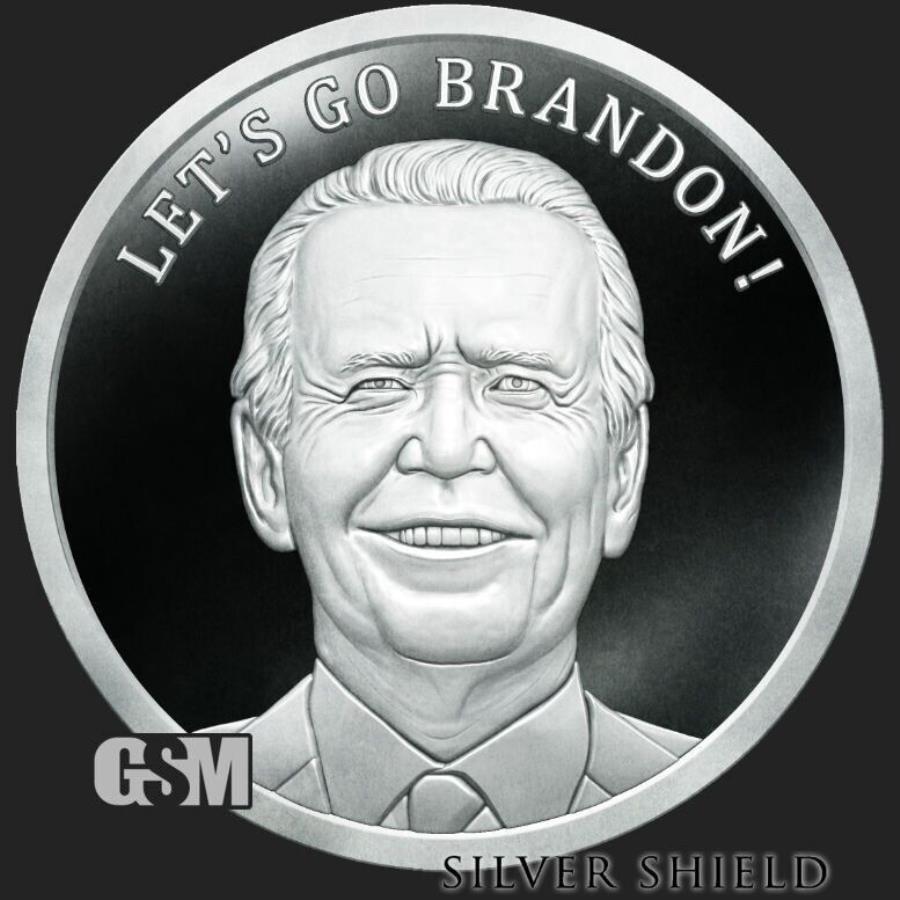  アンティークコイン モダンコイン  2023 -Let's Go Brandon -Sleppy Joe Biden 1 Oz .999 Fine Silver Shield Presale 2023 - LET'S GO BRANDON - SLEPPY JOE BIDEN 1 oz .999 FINE SILVER SHIELD PRESALE