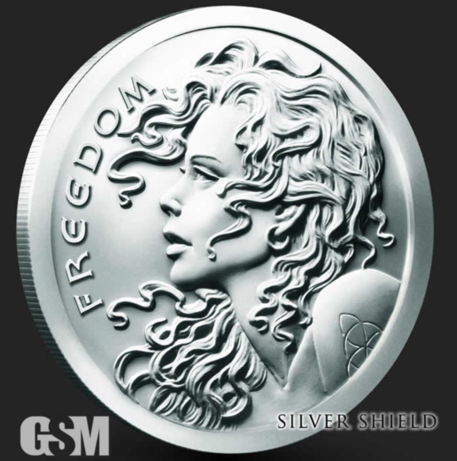 yɔi/iۏ؏tz AeB[NRC _RC [] 5 x 2023t[_K[Vo[V[hVo[EhRC1IX.999t@C - obNI[_[ 5 X 2023 Freedom Girl Silver Shield Silver Round Coin 1 oz .999 Fine - BACKORDER