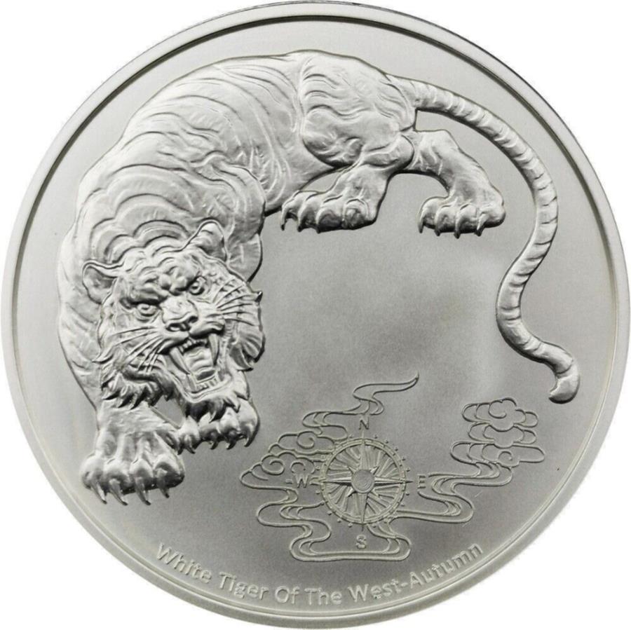 yɔi/iۏ؏tz AeB[NRC _RC [] 2023TA1IX.999Vo[tH[K[fBAYzCg^CK[uuJvZ 2023 Samoa 1 oz .999 Silver Four Guardians White Tiger BU IN CAPSULE