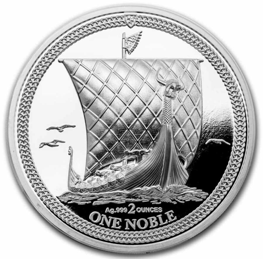【極美品/品質保証書付】 アンティークコイン モダンコイン [送料無料] 2022年の男の高貴な高救援ピードフォートプルーフ2オンスシルバーコインバイキング船 2022 Isle of Man Noble High Relief Piedfort Proof 2 oz Silver Coin Viking Shipのサムネイル