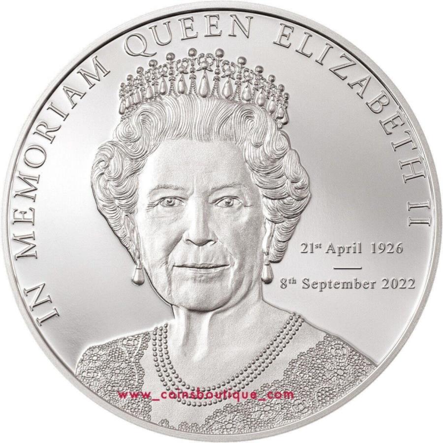 yɔi/iۏ؏tz AeB[NRC _RC [] AŏjeGUxX21IXVo[RCNbNACh2022 In Memoriam Her Majesty Queen Elizabeth II 1 oz silver coin Cook Islands 2022