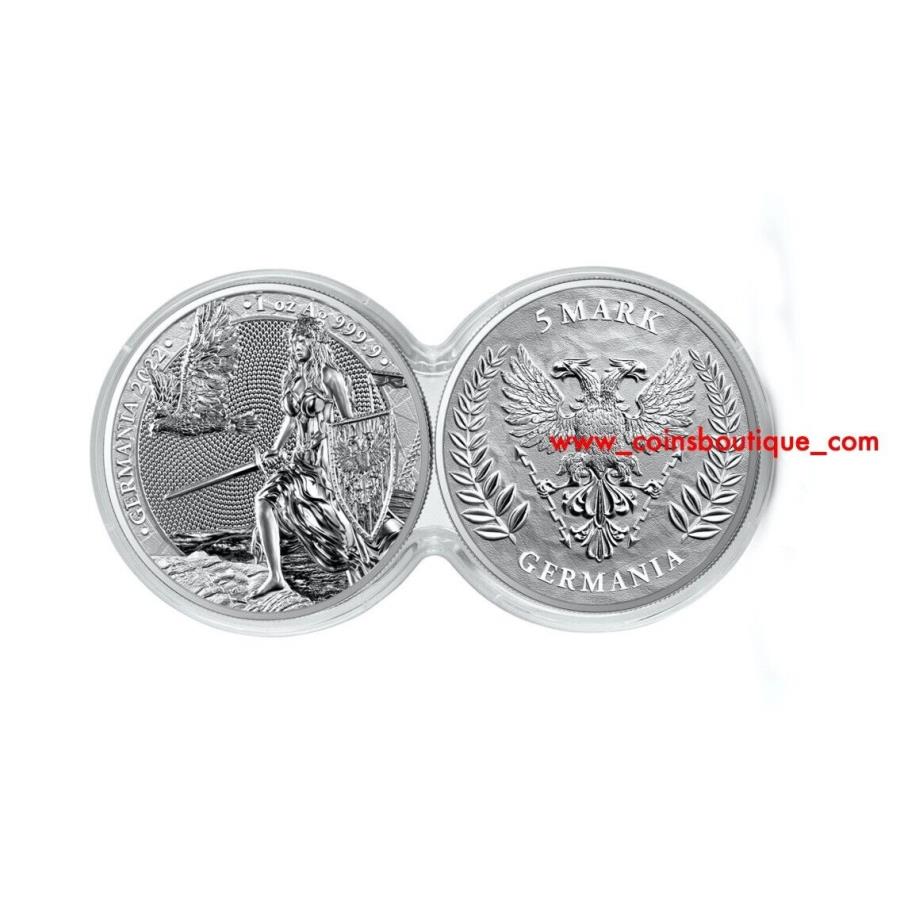 yɔi/iۏ؏tz AeB[NRC _RC [] COA 2022̓dJvZ̃Q}jA1IXVo[RC Germania 1 oz silver coin in double capsule with coa 2022