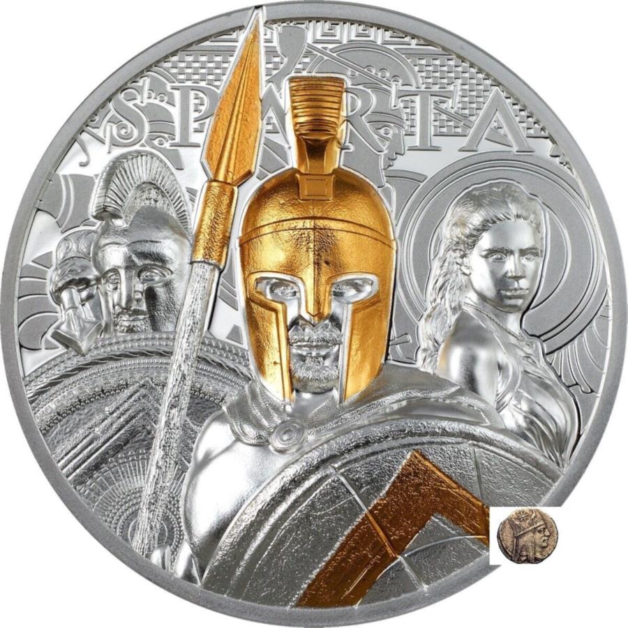 【極美品/品質保証書付】 アンティークコイン モダンコイン [送料無料] 2023 Sparta 3プルーフシルバーコインクック島 2023 Sparta 3 proof silver coin Cook Islands