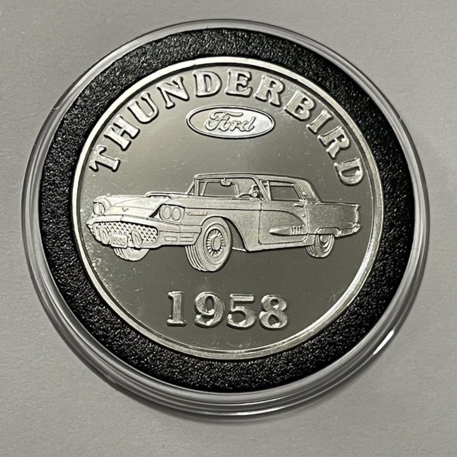 yɔi/iۏ؏tz AeB[NRC _RC [] 1958NtH[hT_[o[hNVbNJ[v[tRC1gCIY.999t@CVo[Eh 1958 Ford Thunderbird Classic Car Proof Coin 1 Troy Oz .999 Fine Silver Round