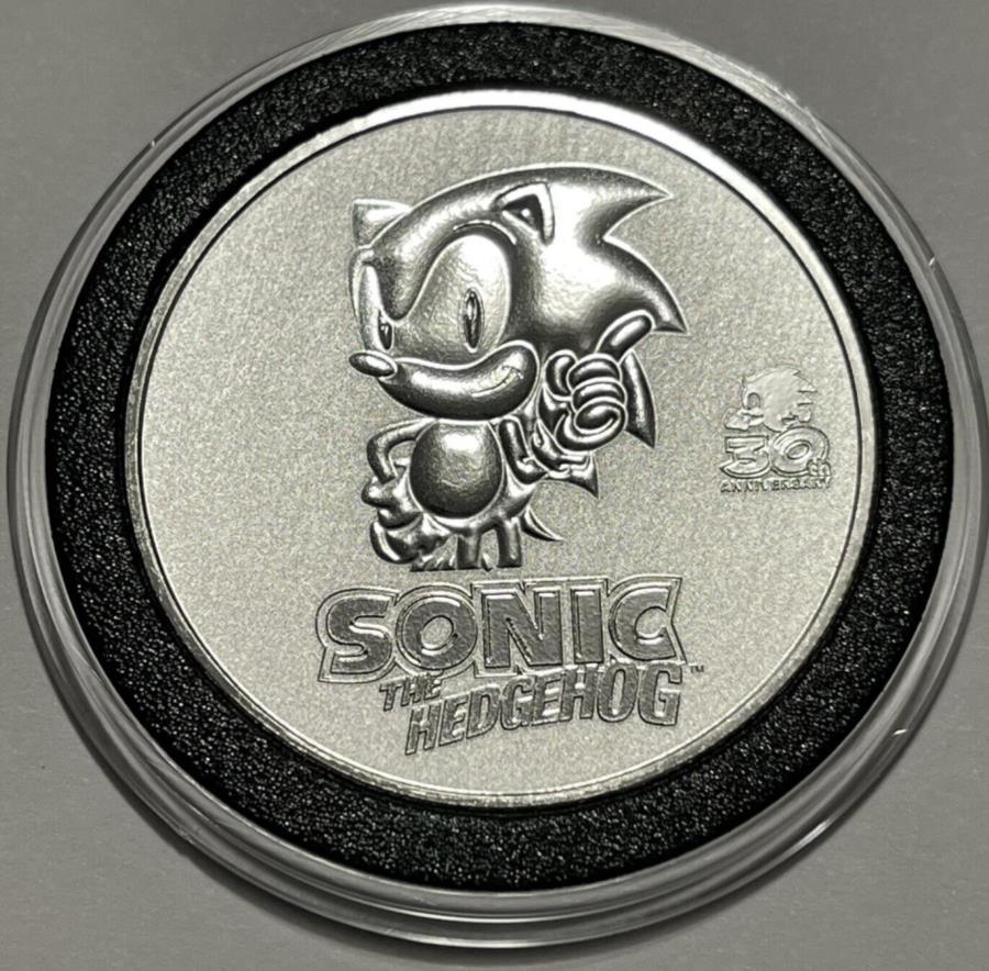 ڶ/ʼݾڽա ƥ 󥳥 [̵] ˥åإåۥå30ǯǰ1ȥ.999ե󥷥С饦 Sonic The Hedgehog 30th Anniversary Coin 1 Troy Oz .999 Fine Silver Medal Round