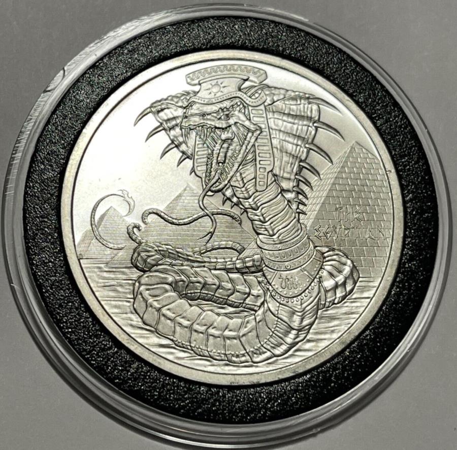 yɔi/iۏ؏tz AeB[NRC _RC [] GWvg̃hSRNeBuRC1gCIY.999t@CVo[EhA[g_ The Egyptian Dragon Collectible Coin 1 Troy Oz .999 Fine Silver Round Art Medal