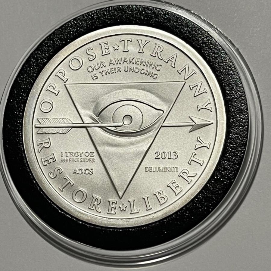 yɔi/iۏ؏tz AeB[NRC _RC [] lX̐ꐧ͂ɔ΂郌ARC1gCIY.999t@CVo[Eh Oppose Tyranny Power of the People Rare Coin 1 Troy Oz .999 Fine Silver Round