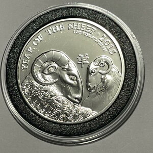 2015年の羊のイギリス証明2?COIN 1トロイオズ.999ファインシルバーラウンドメダル 2015 Year Of The Sheep UK Proof 2? Coin 1 Troy Oz .999 Fine Silver Round Medal
